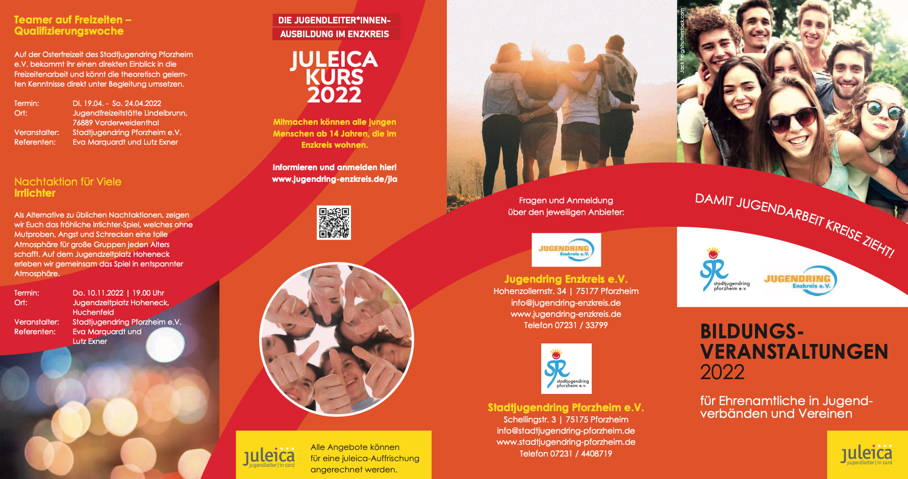 Jugendring Enzkreis - Flyer zur Bildungsreihe 2022